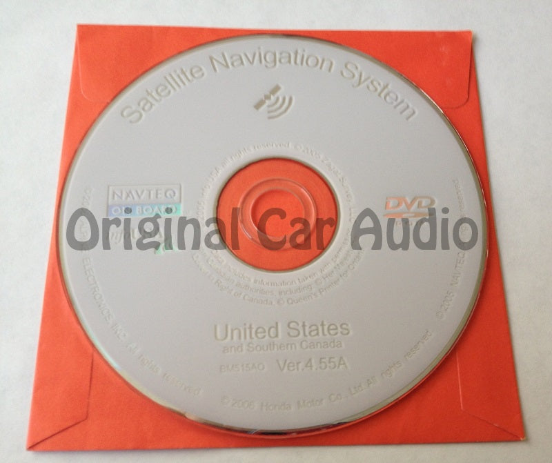 Acura Honda Satellite Navigation System GPS DVD Drive Disc BM515AO Ver. 4.55