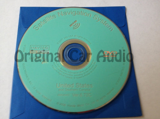 Acura Honda Satellite Navigation System GPS DVD Drive Disc BM526AO Ver. 6.72C