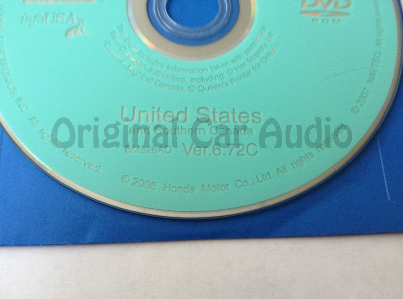 Acura Honda Satellite Navigation System GPS DVD Drive Disc BM526AO Ver. 6.72C