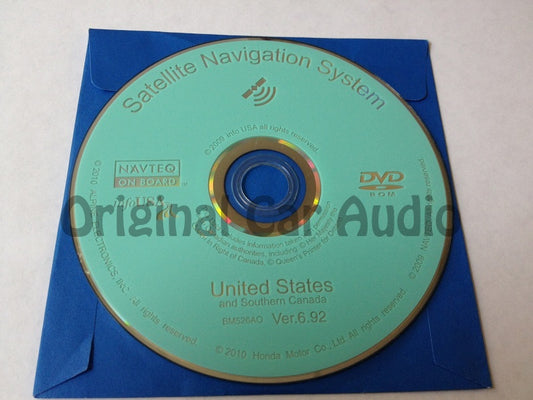 Acura Honda Satellite Navigation System GPS DVD Drive Disc BM526AO Ver. 6.92