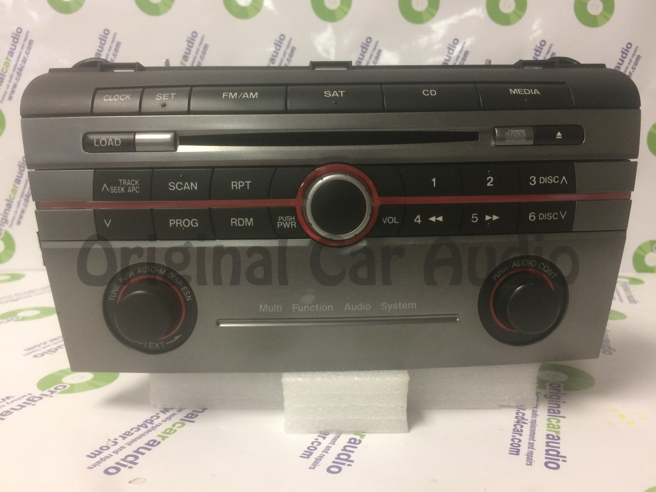 2005 - 2008 MAZDA 3 Radio Stereo 6 Disc Changer CD Player w/out Trip Display Silver Sat 2005 2006 2007 2008