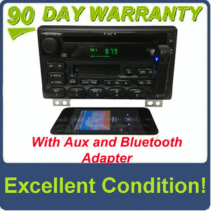 2001 - 2003 FORD EXPLORER Single CD AM FM Radio With Added Aux and Bluetooth