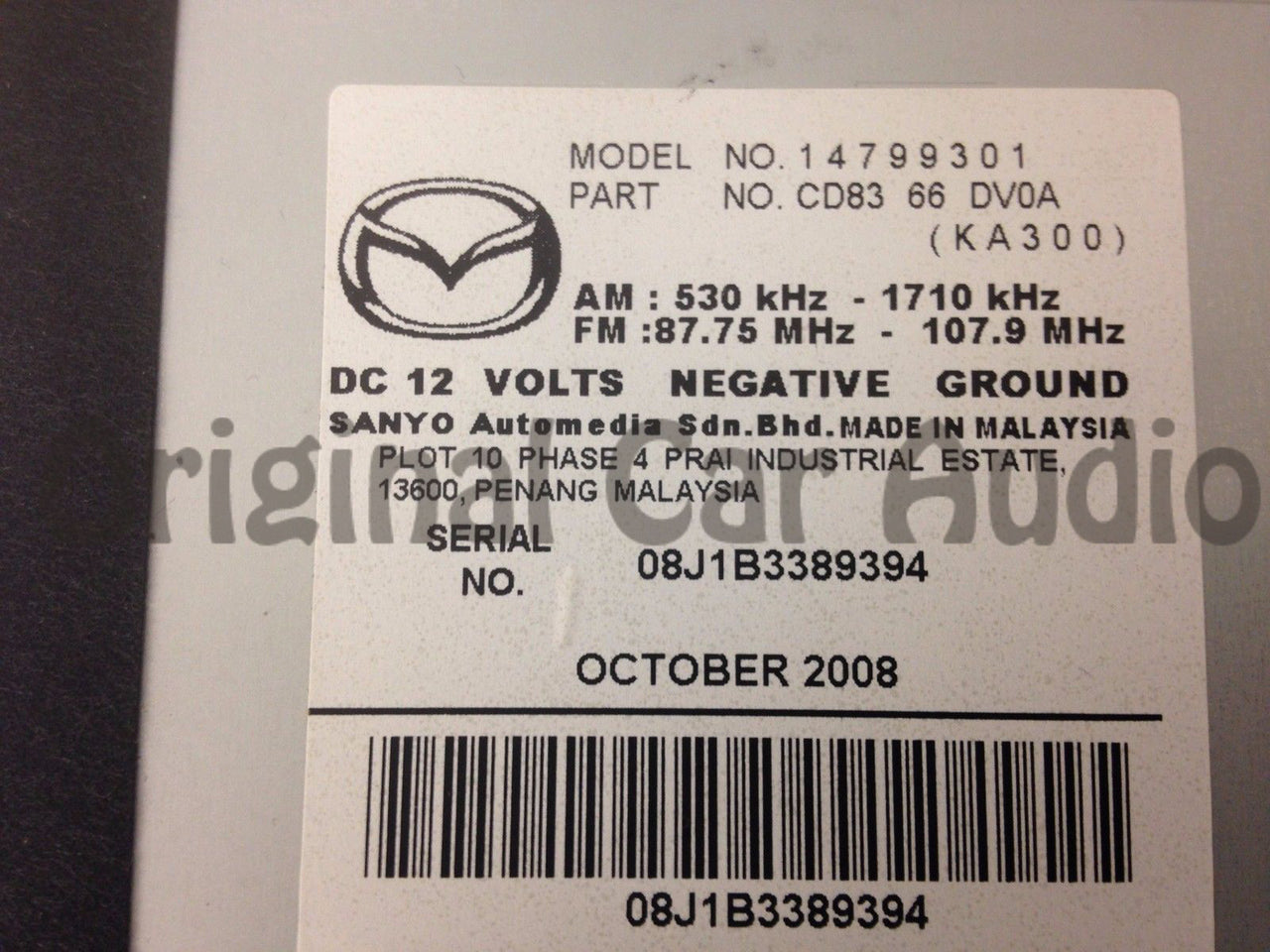2008 2009 2010 Mazda 5 OEM GPS Navigation Touch Screen Display MP3 6 CD Radio
