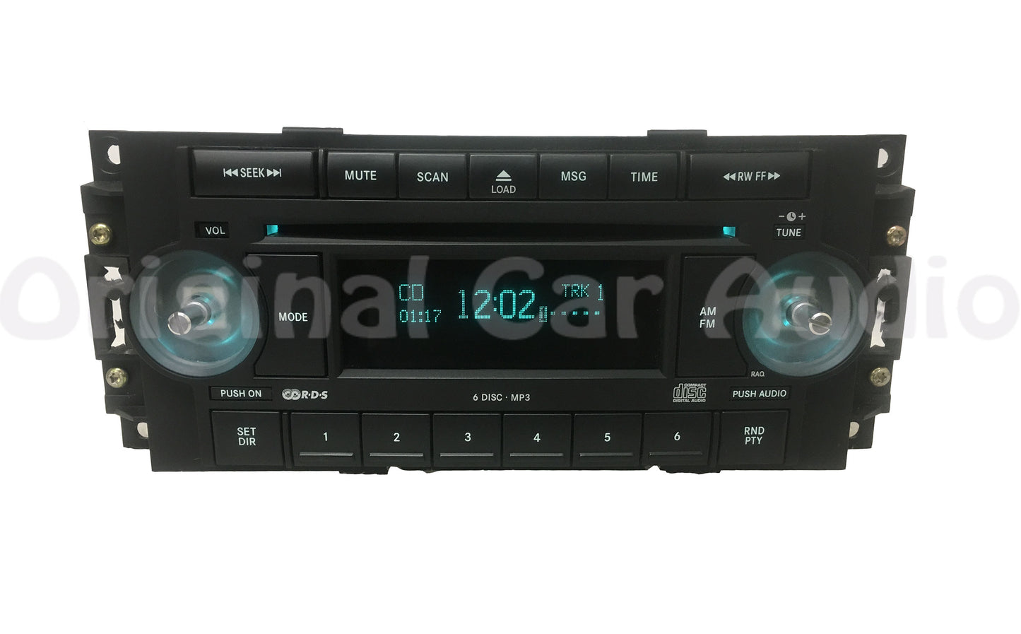 2005 - 2008 Chrysler OEM Radio 6 Disc Changer MP3 CD Player RAQ Stereo Receiver w/ NO KNOBS