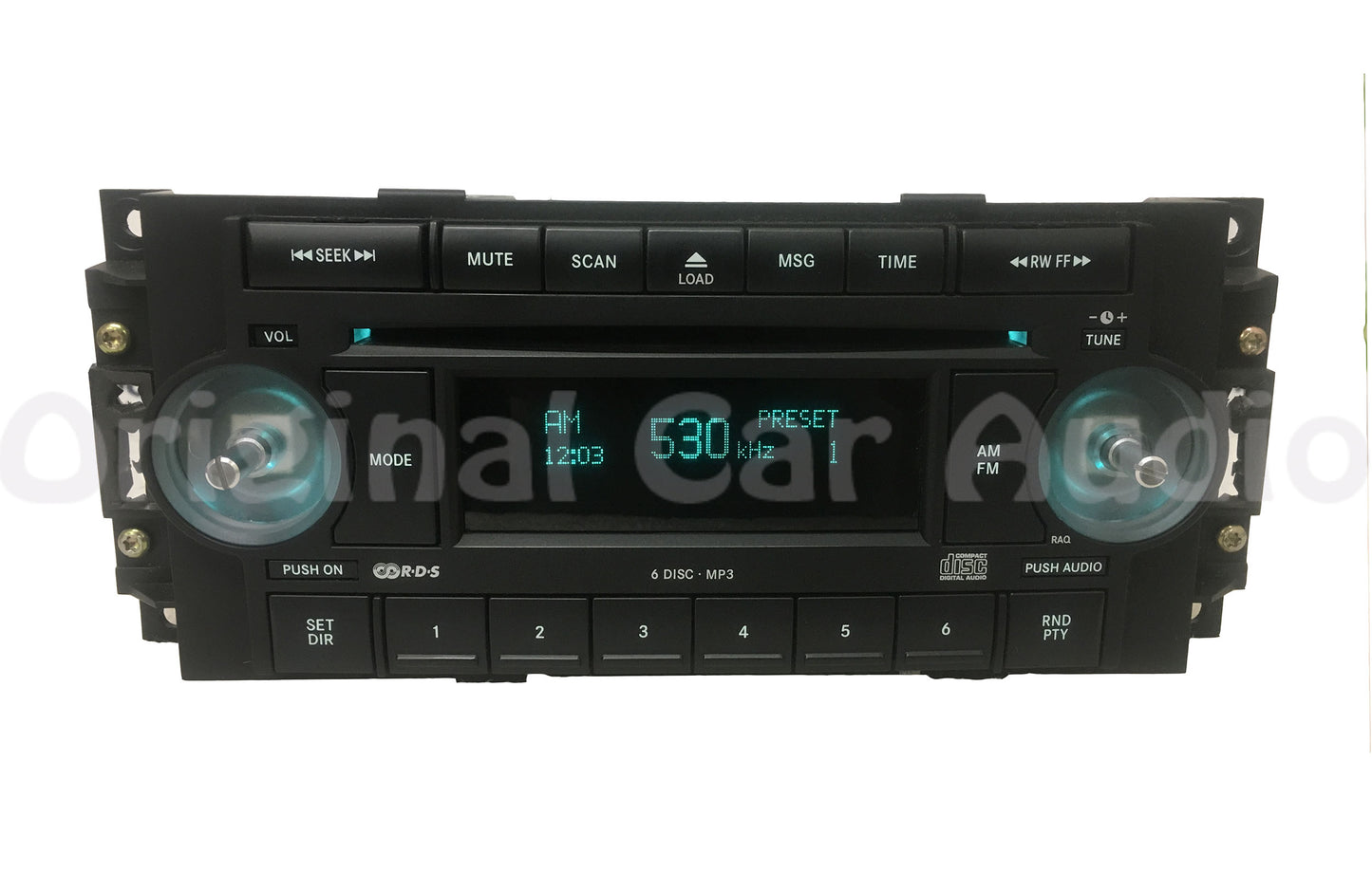 2005 - 2008 Chrysler OEM Radio 6 Disc Changer MP3 CD Player RAQ Stereo Receiver w/ NO KNOBS