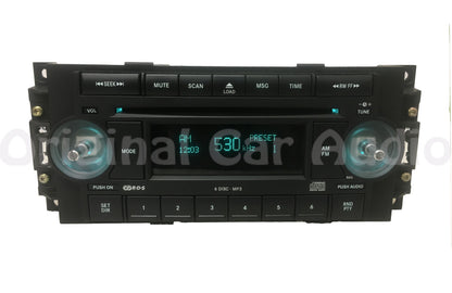 2005 - 2008 Chrysler OEM Radio 6 Disc Changer MP3 CD Player RAQ Stereo Receiver w/ NO KNOBS