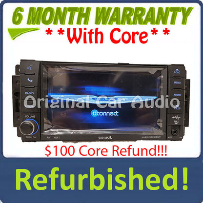 Refurbished 2007 - 2016 Chrysler Dodge Jeep OEM High Speed Navigation GPS MyGig HDD CD SAT Bluetooth Radio Receiver RHB BLUE