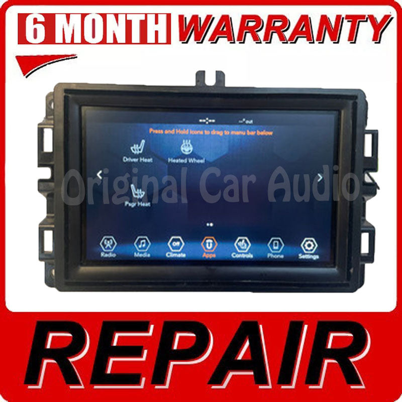 REPAIR 2017 - 2020  JEEP OEM 7" VP2 UConnect Information Touch Screen Replacement REPAIR ONLY