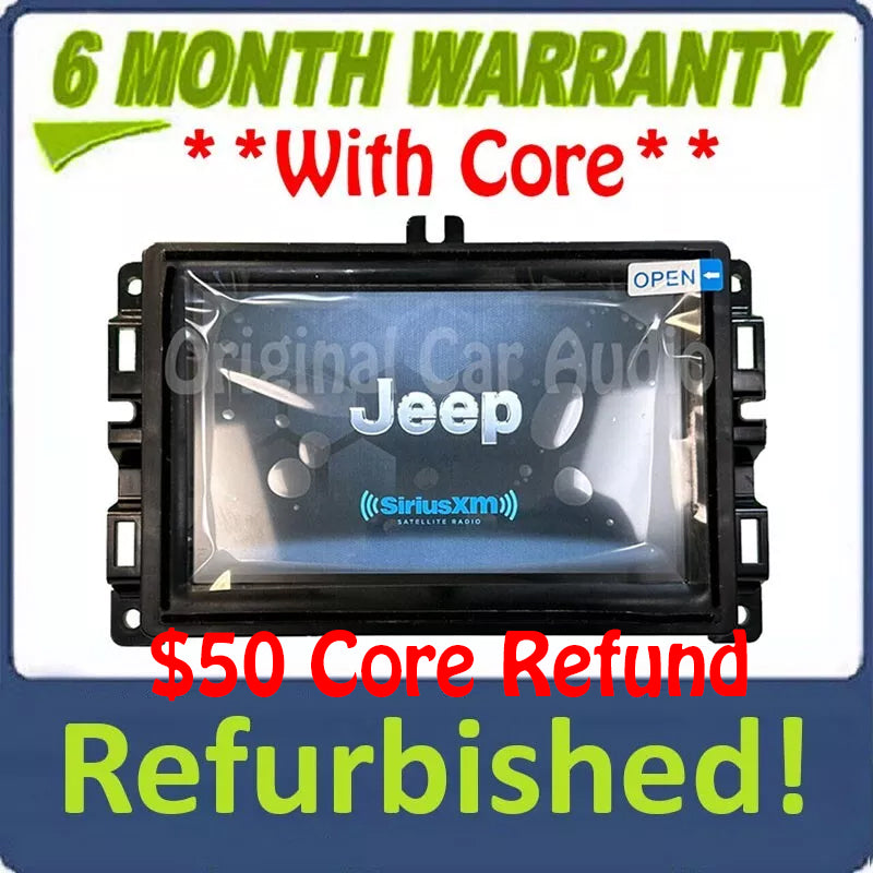 Refurbished 2018 - 2022 Jeep Renegade OEM 520 7" VP2 NAFTA SDAR GPS TBM Touch Screen Bluetooth Multi Media Radio Receiver VP2FRP
