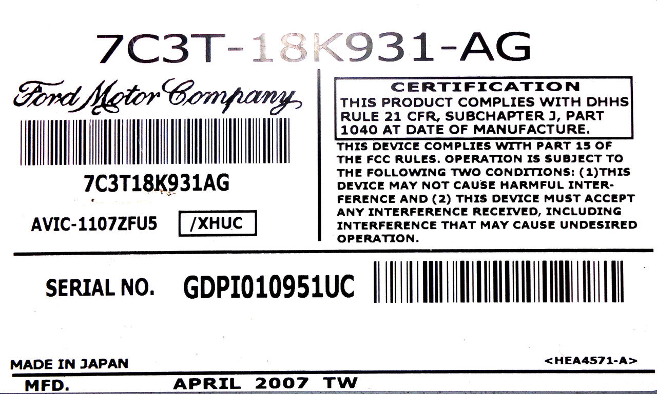 2006 - 2009 FORD LINCOLN MERCURY OEM Navigation Radio AUX MP3 6 Disc Changer CD Player DATA