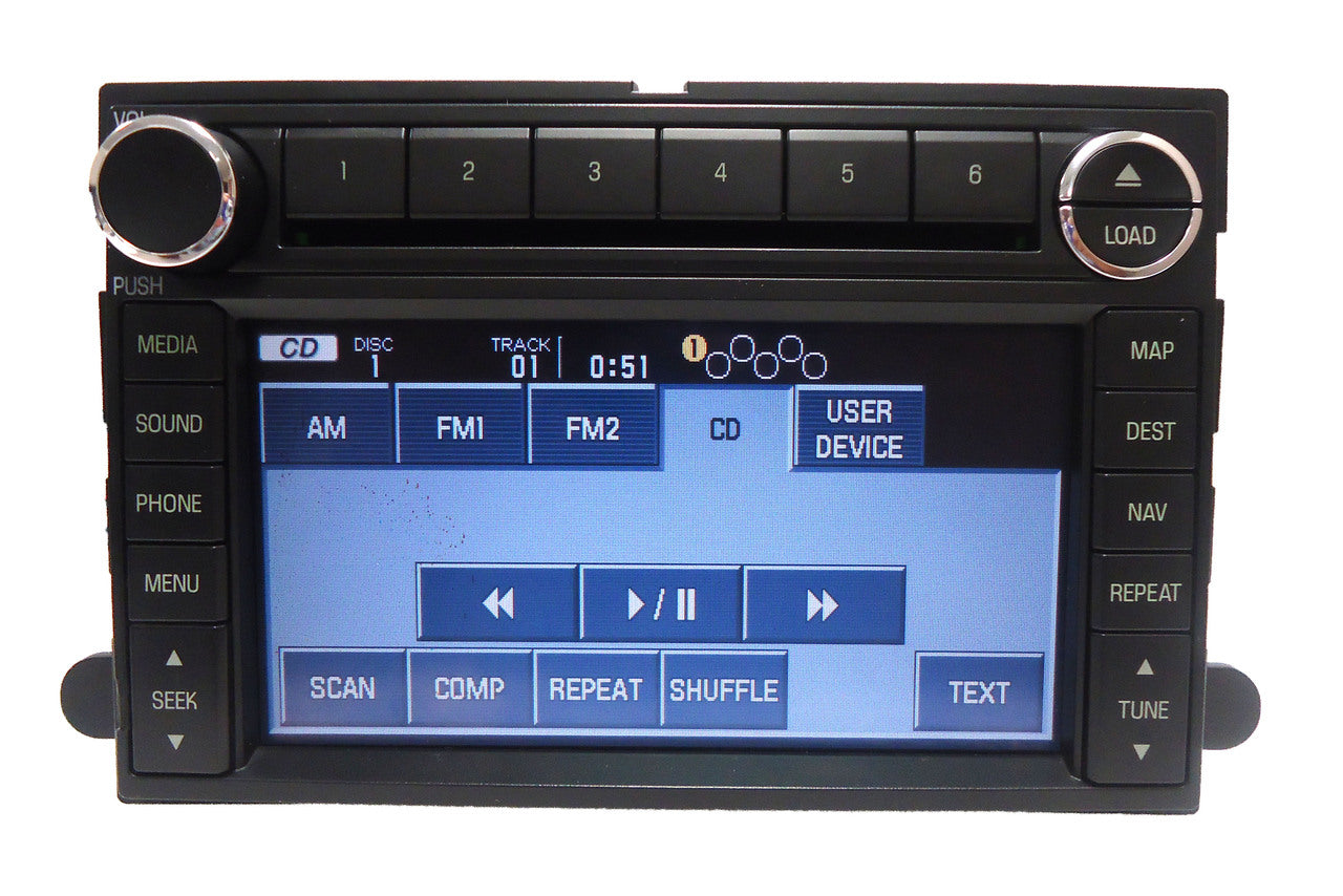 2006 - 2009 Ford Lincoln Mercury OEM Navigation Radio 6 Disc Changer AUX MP3 CD Player Receiver