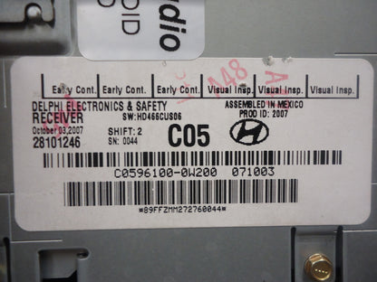 2007 2008 Hyundai Sante Fe OEM Stereo Radio