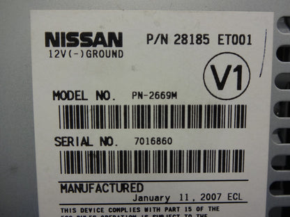 2007 07 NISSAN Sentra Radio Stereo Receiver CD Player Satellite XM SIRIUS AUX