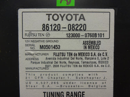 Toyota Sienna Radio MP3 CD Player 86120-AE040 2004 2005 2006 2007 2008 2009 2010