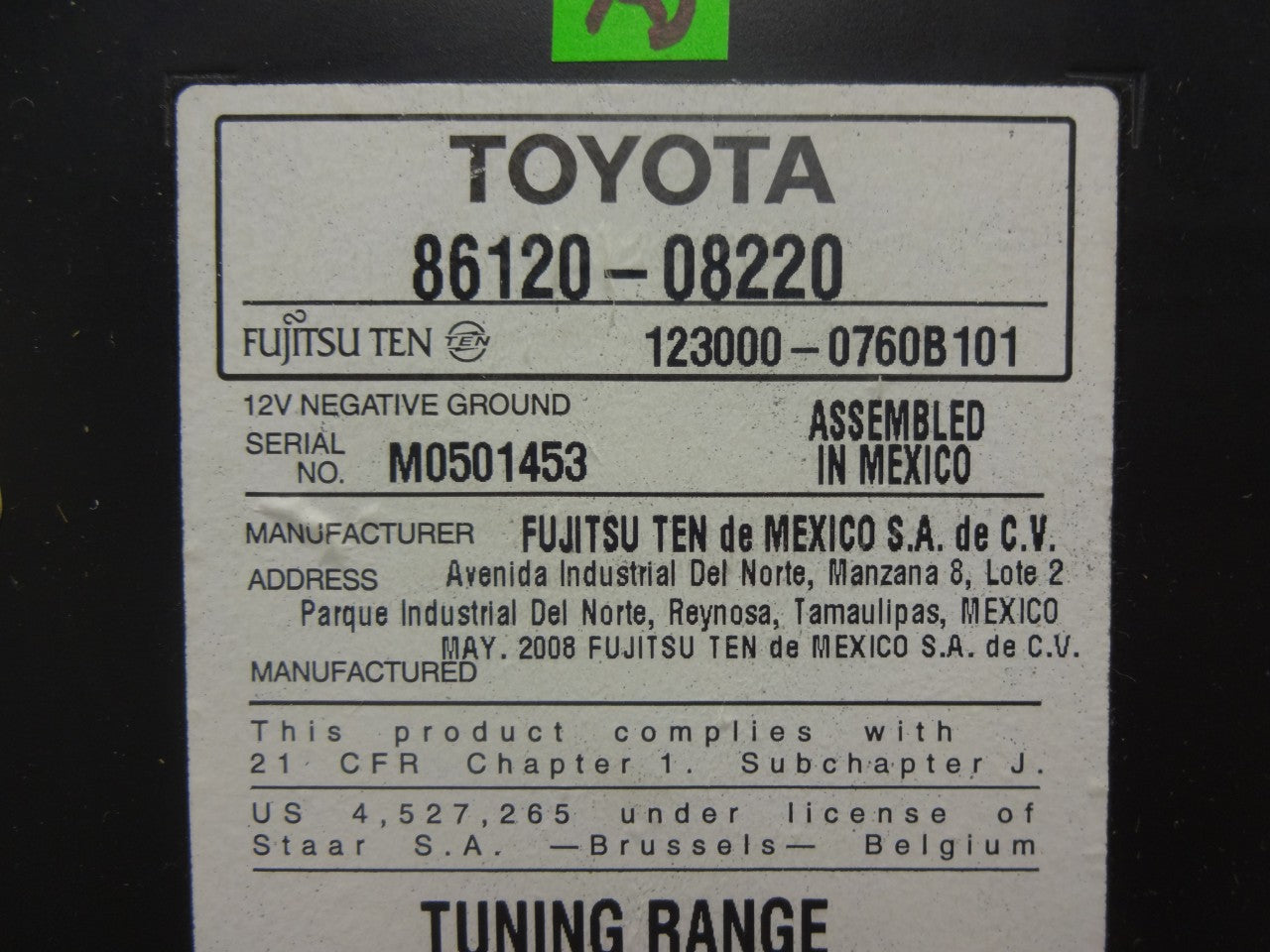 TOYOTA Sienna Radio Stereo MP3 CD Player 11826 2004 2005 2006 2007 2008 2009 OEM Factory
