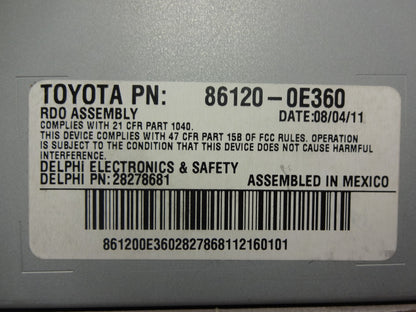 NEW TOYOTA Highlander Radio Stereo MP3 CD Player AD1821 2010 2011 2012 Factory OEM