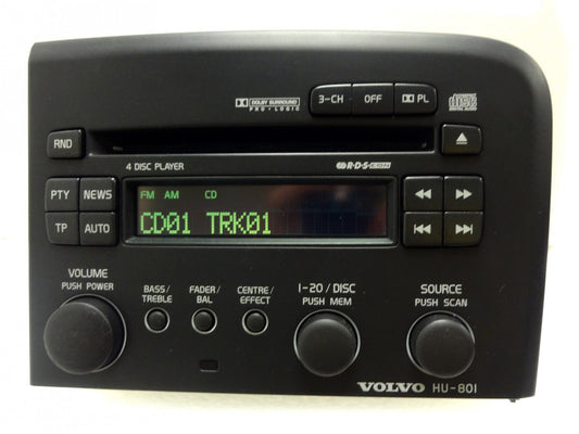VOLVO S80 Radio Stereo 4 Disc Changer CD Player HU-801 1999 2000 2001 2002 2003 2004