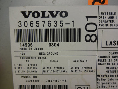 VOLVO S80 Radio Stereo 4 Disc Changer CD Player HU-801 1999 2000 2001 2002 2003 2004