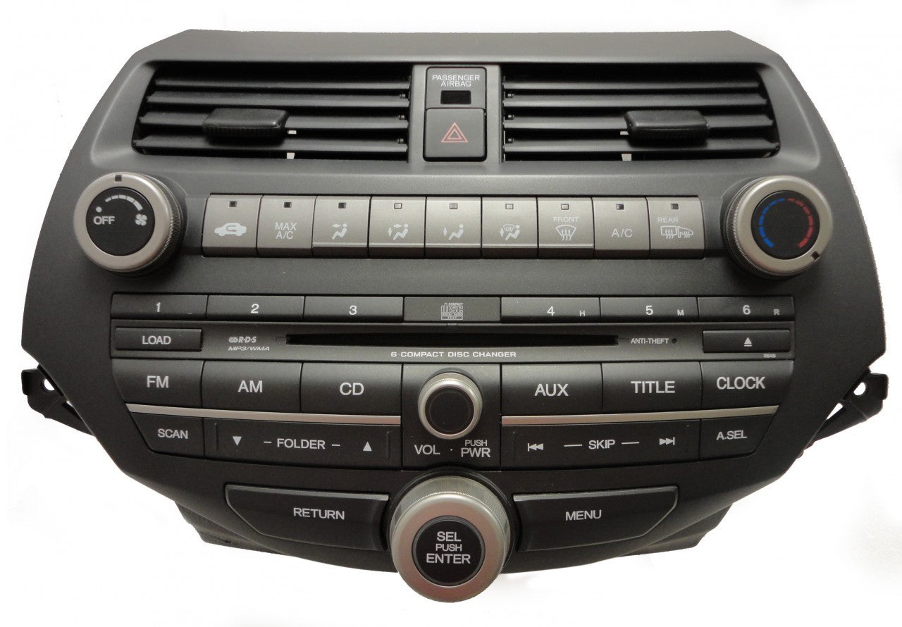 REPAIR 08 09 2010 Honda ACCORD Radio RDS AUX MP3 6 Disc CD Player Climate Controls 3BA0 Ho3BA0