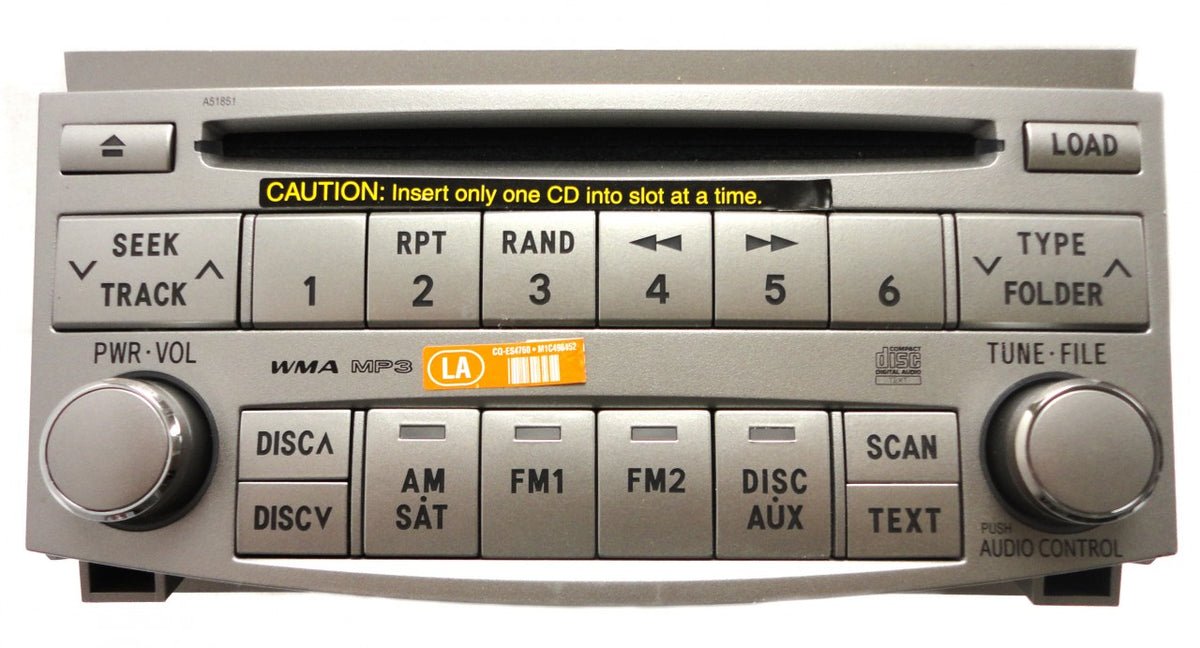 NEW TOYOTA Avalon Radio Stereo 6 Disc Changer MP3 CD Player Satellite XM Sirius Ready A51851 OEM 2005 2006 2007 2008 2009 2010 2011