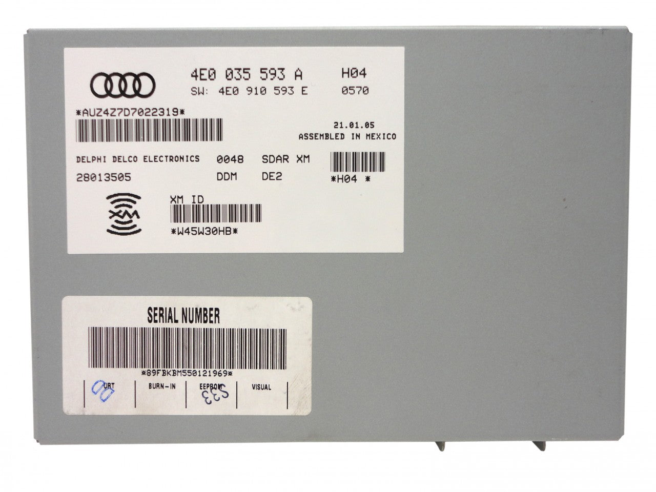 NEW AUDI XM Satellite Radio Receiver Tuner A6 A8 S6 S8 Q7 2003 2004 2005 2006 2007 2008 2009 4E0 035 593A