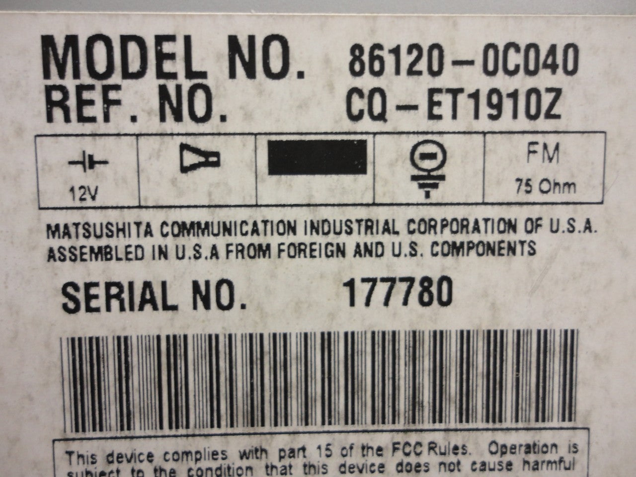 A56811 Toyota jbl radio 6 disc changer cd player new face oem