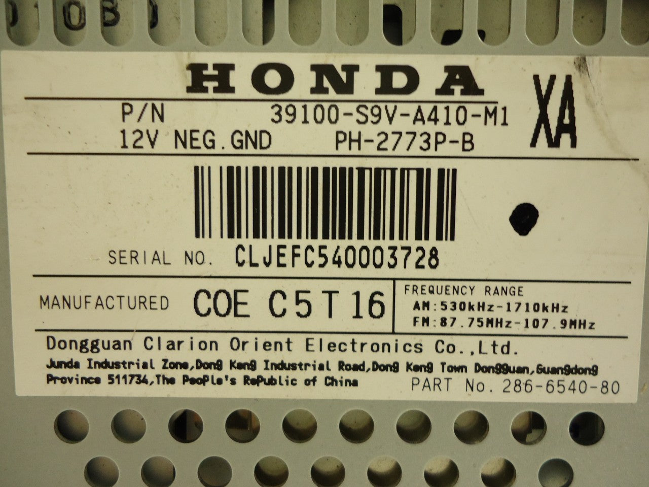 HONDA Pilot CD Player Radio 2006 2007 2008