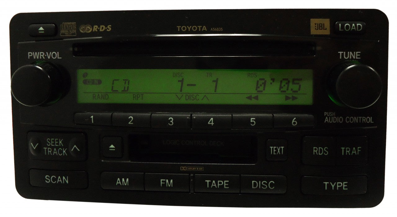 TOYOTA Sequoia Tundra JBL Radio Stereo 6 Disc Changer Cassette Tape CD Player A56835 OEM 2003 2004