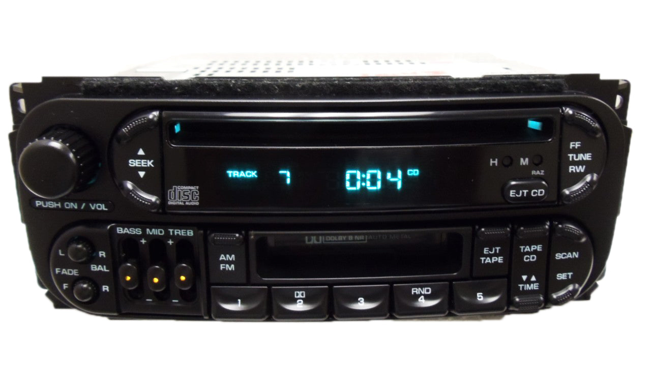 1998 - 2003 Jeep Dodge Chrysler OEM AM FM Radio Tape CD Player Receiver RAZ
