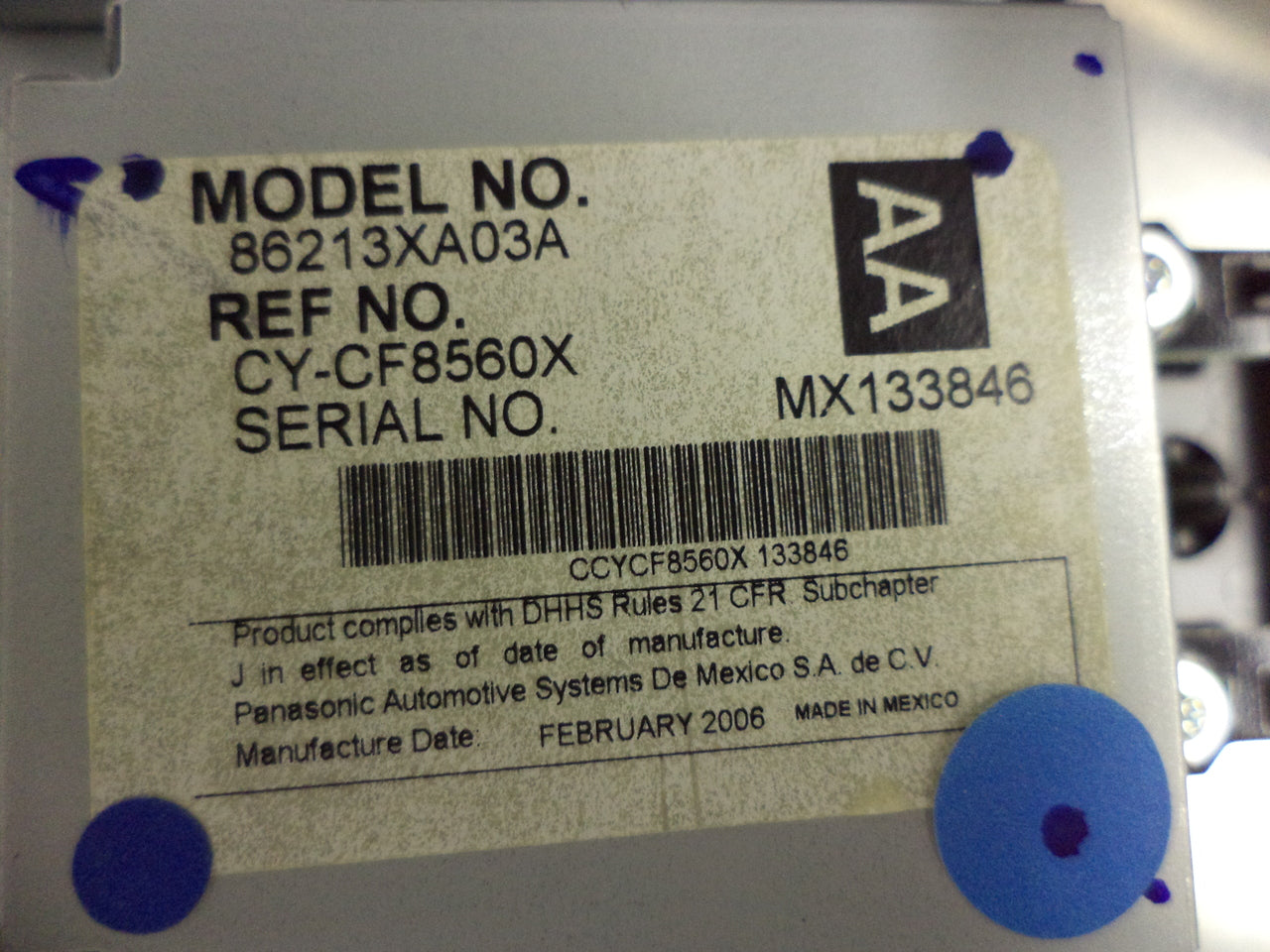 P-136 Subaru Tribeca Radio Face replacement 6 cd disc changer