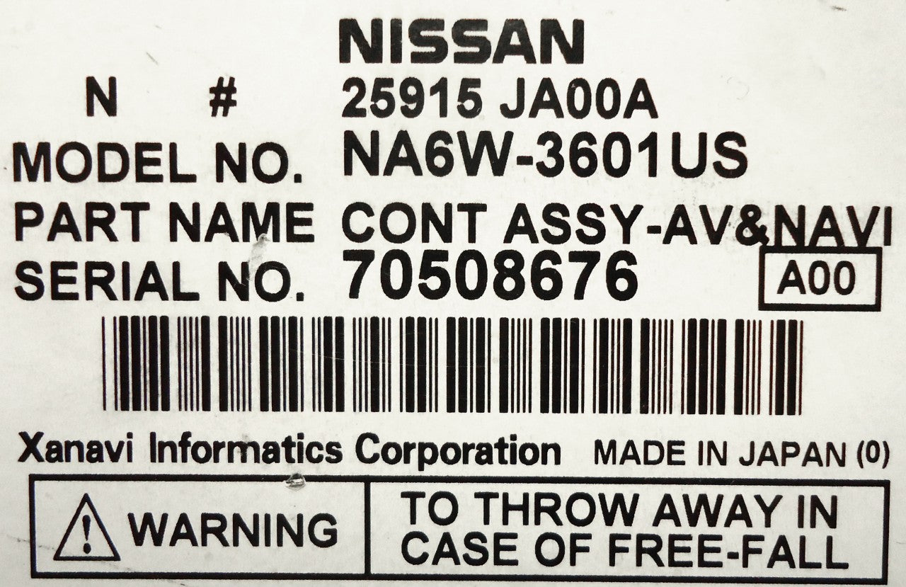 2007 2008 NISSAN Altima OEM Navigation GPS System BOSE Radio Stereo LCD Display Screen Monitor