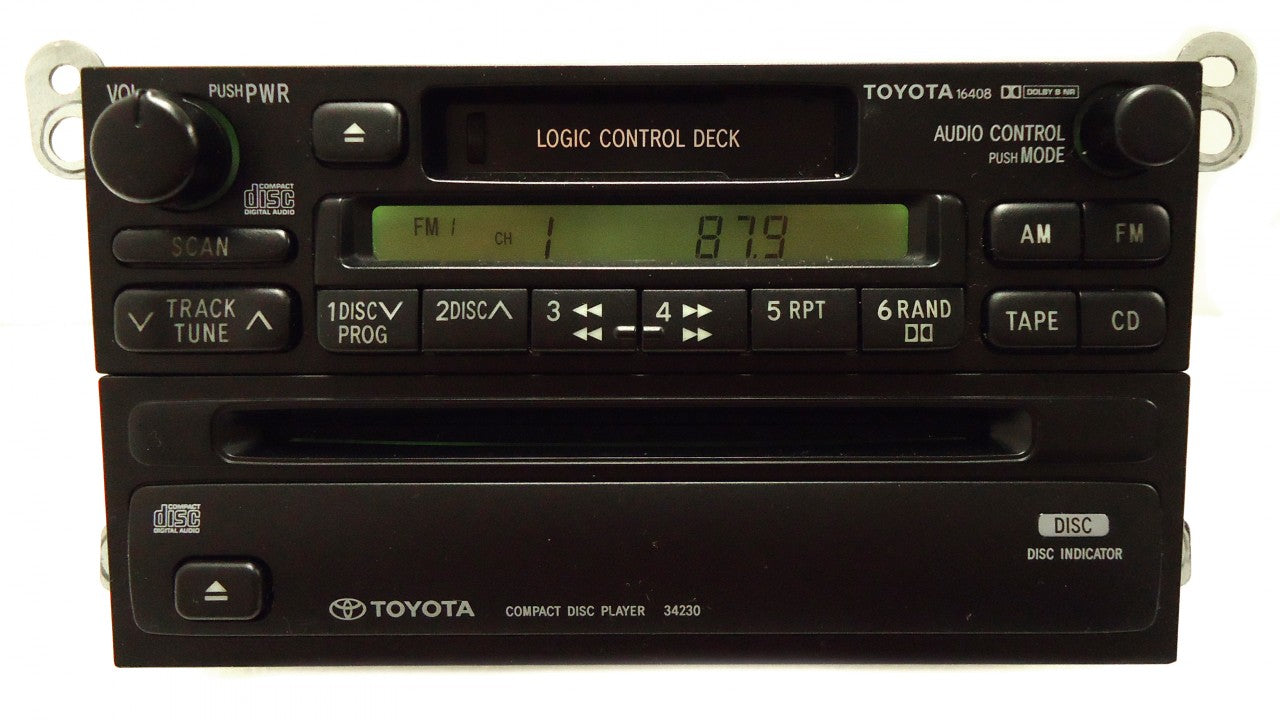 1990 - 1999 TOYOTA 4Runner Avalon Camry Celica Mr2 Seuoia Solara Sienna Tacoma Tundra T100 OEM AM FM Radio Cassette Tape CD Player A56409 16408 34230 T9200
