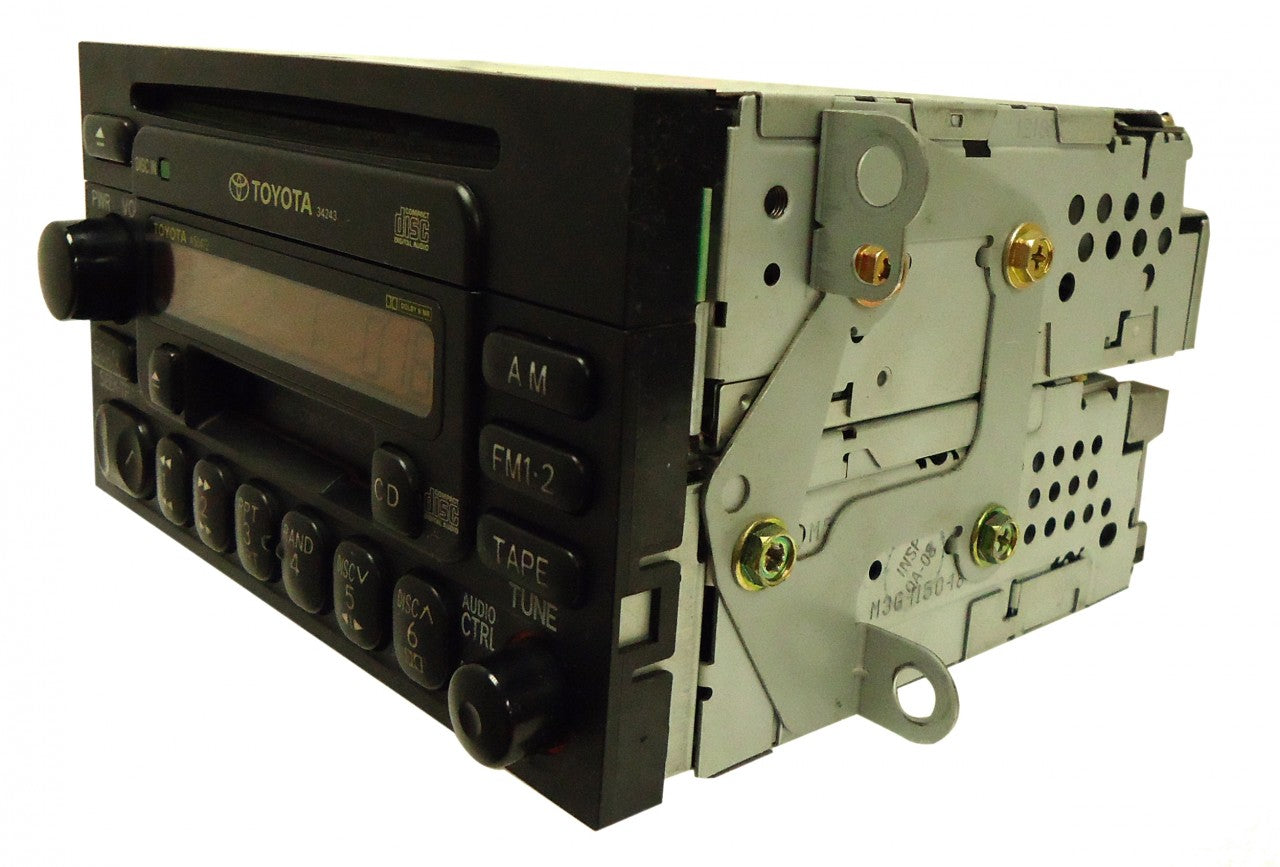 TOYOTA AM FM Radio Cassette Tape CD Player A56412 34243 4Runner Avalon Camry Celica Mr2 Seuoia Solara Sienna Tacoma Tundra T100 1990 1991 1992 1993 1994 1995 1996 1997 1998 1999