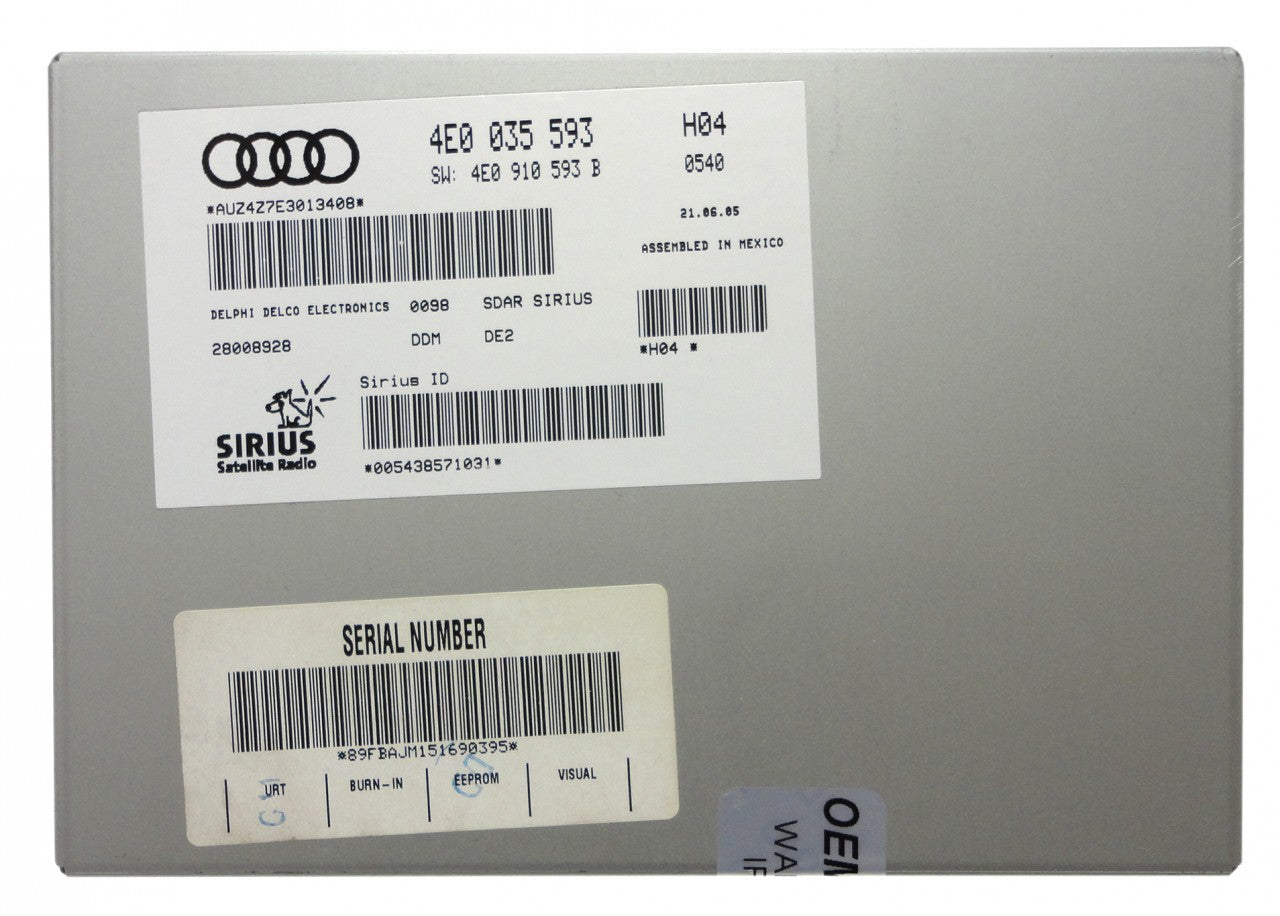 AUDI SIRIUS Satelite Radio Receiver Tuner A6 A8 S6 S8 Q7 2003 2004 2005 2006 2007 2008 2009 4E0035593  4E0057593 4E0035593B 4E0057593B