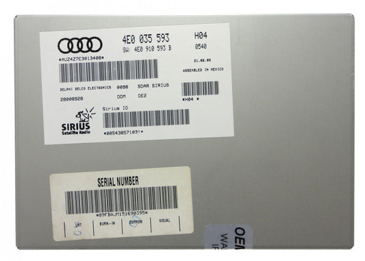 AUDI SIRIUS Satelite Radio Receiver Tuner A6 A8 S6 S8 Q7 2003 2004 2005 2006 2007 2008 2009 4E0035593  4E0057593 4E0035593B 4E0057593B