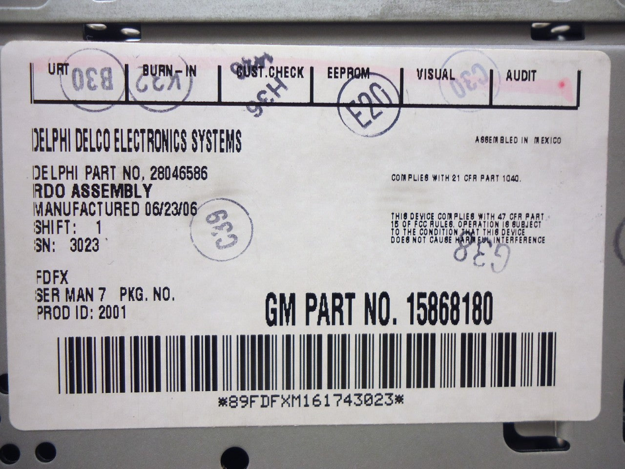 Unlocked NEW Pontiac Satellite Radio Cd Disc Player Aux Sat XM 15798243 OEM