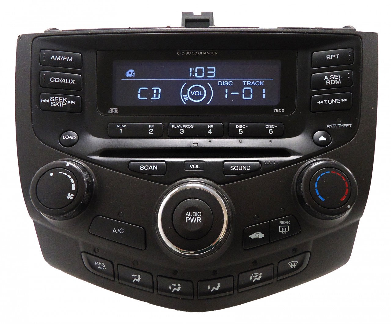 Honda Accord Radio AUX and 6  CD Changer LX EX 7BC0  39175-SDA-A110-M2 2003 2004 2005 2006 2007