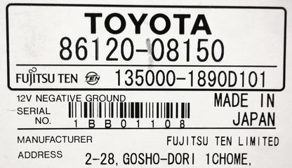 TOYOTA Sienna JBL Navigation GPS LCD Display Screen Monitor Radio CD Tape Player 17005 86120-08150 2004 2005 OEM