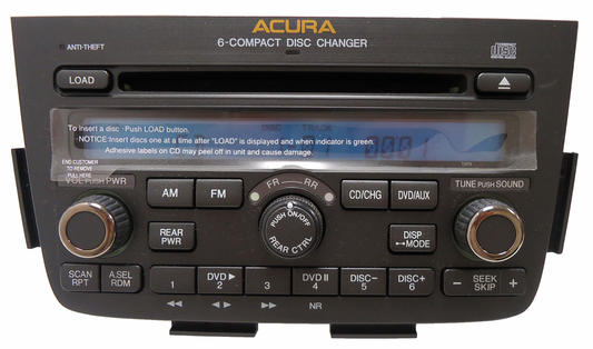 05 06 Acura MDX Radio DVD Player 6 CD Changer Stereo 1XF9