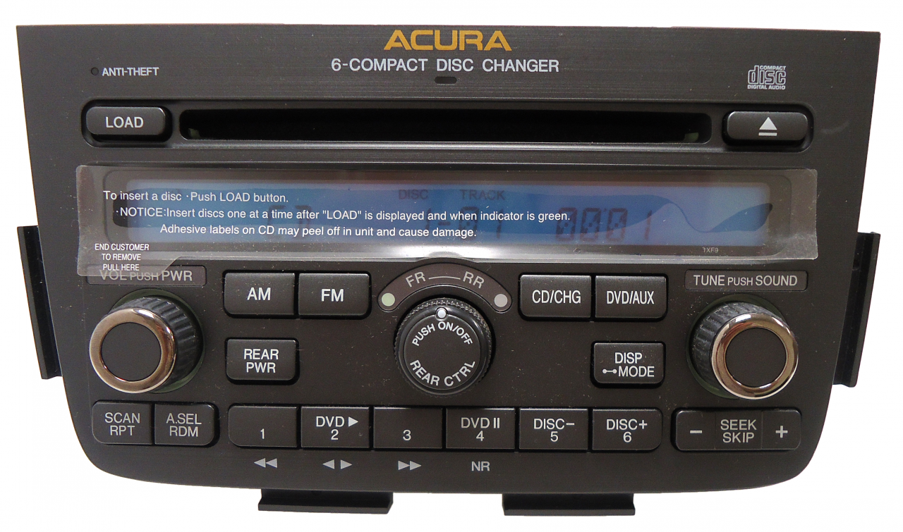 2005 2006 Acura MDX Radio DVD Player 6 CD Changer Stereo 1XF9