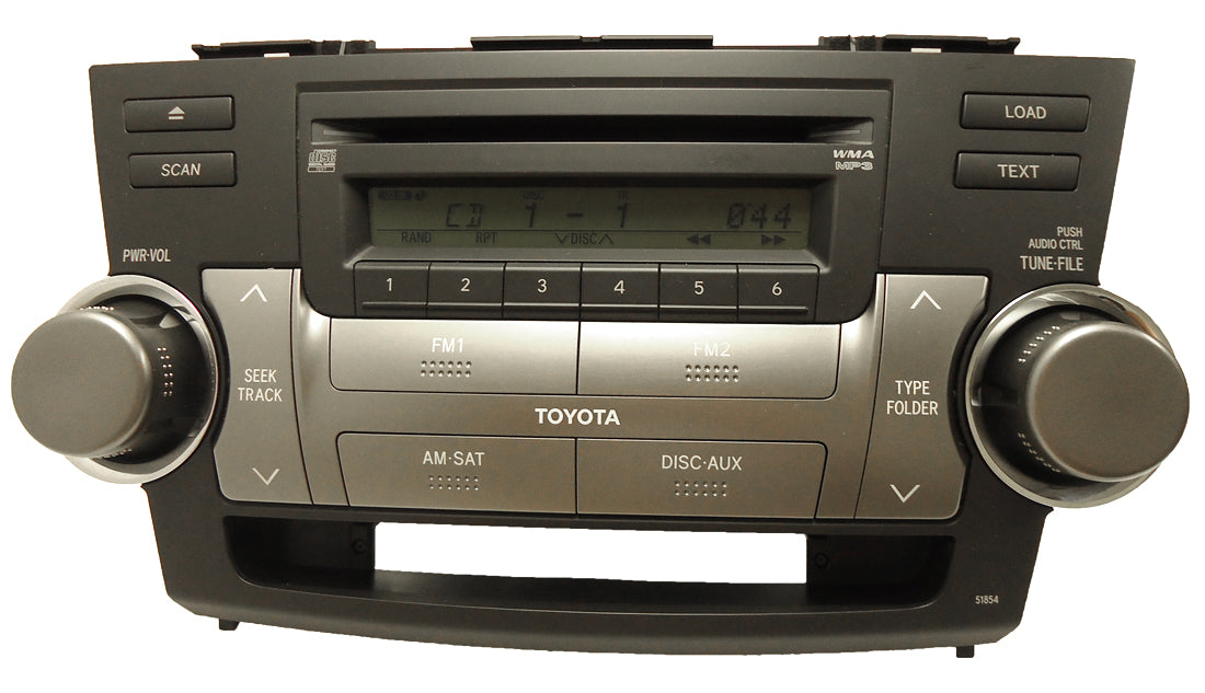 51854 TOYOTA Highlander Radio 6 Disc Changer CD Player
