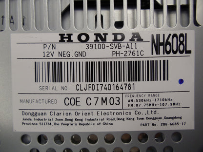 06 07 08 09 HONDA Civic Premium Audio System Radio Stereo MP3 CD Player 4TC0 4TC1 39100-SVB-A11 39100-SVB-A10 39100-SVB-A12 39100-SVB-A13 2006 2007 2008 2009