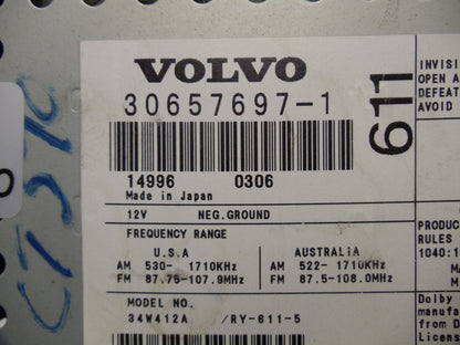 VOLVO HU-611 S80 S-80 Radio Stereo Tape CD Player OEM Dark Gray 2003 2004 2005