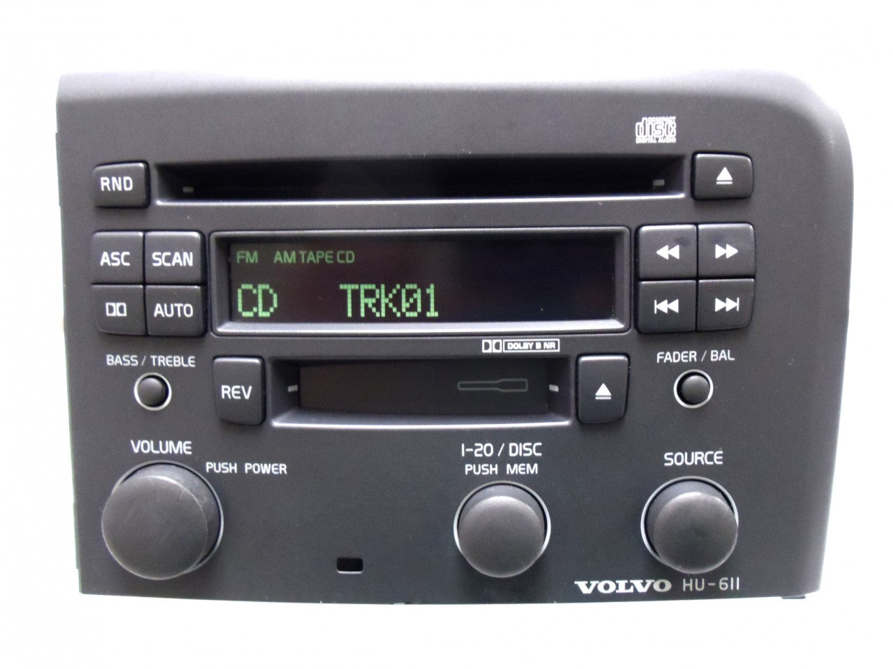 VOLVO S80 S-80 Radio Stereo CD Tape Player Hu-611 Light Gray 1999 2000 2001 2002 2003