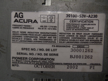 ACURA MDX Radio Stereo Tape 6 Disc Changer CD Player