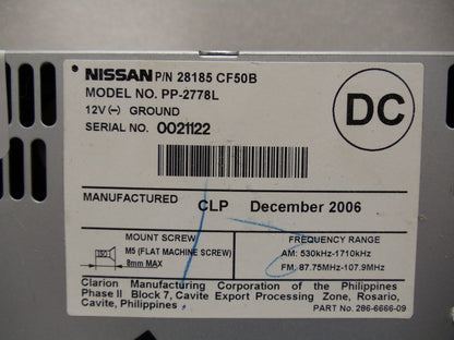 NEW NISSAN 350Z BOSE Radio Stereo 6 Disc Changer MP3 CD Player CY03D 28185CF50B