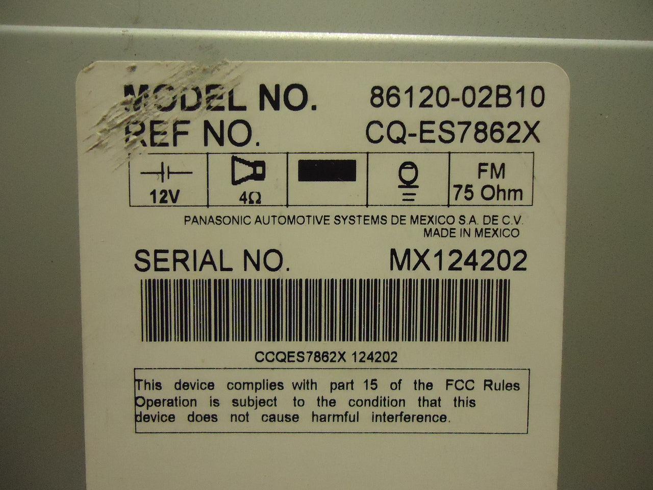 TOYOTA Corolla Satellite Radio 6 Disc Changer MP3 CD Player A518A2 86120-02B10 2009 2010 2011 OEM