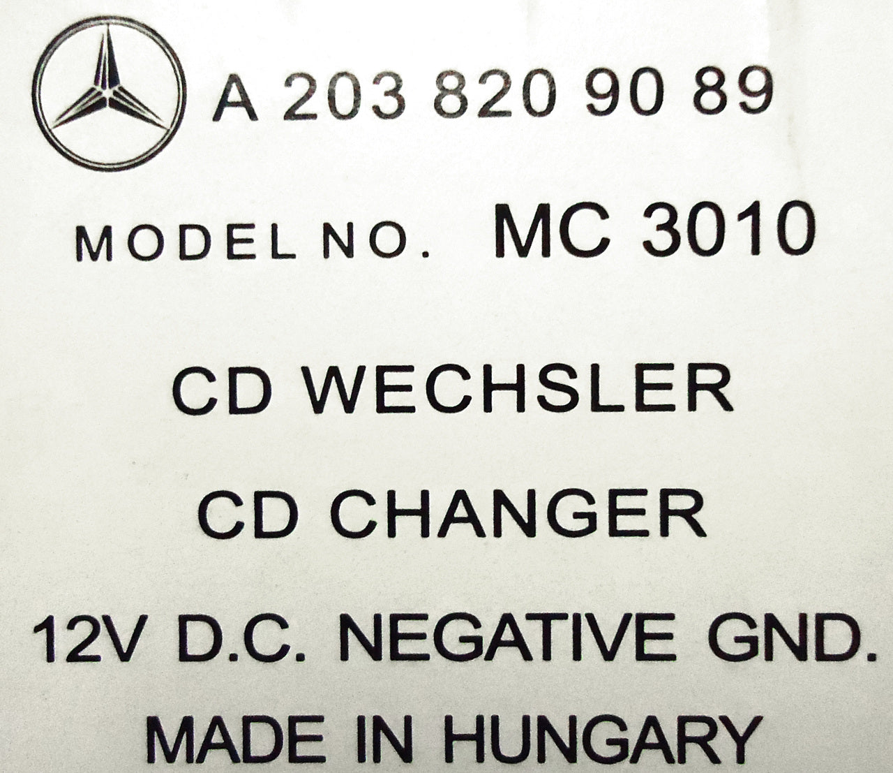 Mercedes-Benz 6 Disc Changer CD Player Remote Slave Trunk OEM w/Mag