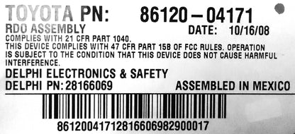 AD1808 New Toyota Tacoma satellite Radio mp3 cd player oem