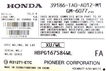 2008 2009 2010 2011 2012 HONDA Accord OEM Stereo Amp Amplifier Audio
